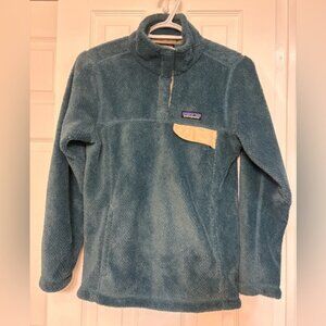 PATAGONIA Women’s XS Re-Tool Fleece Snap T Pullover Teal Green Polartec Gorpcore